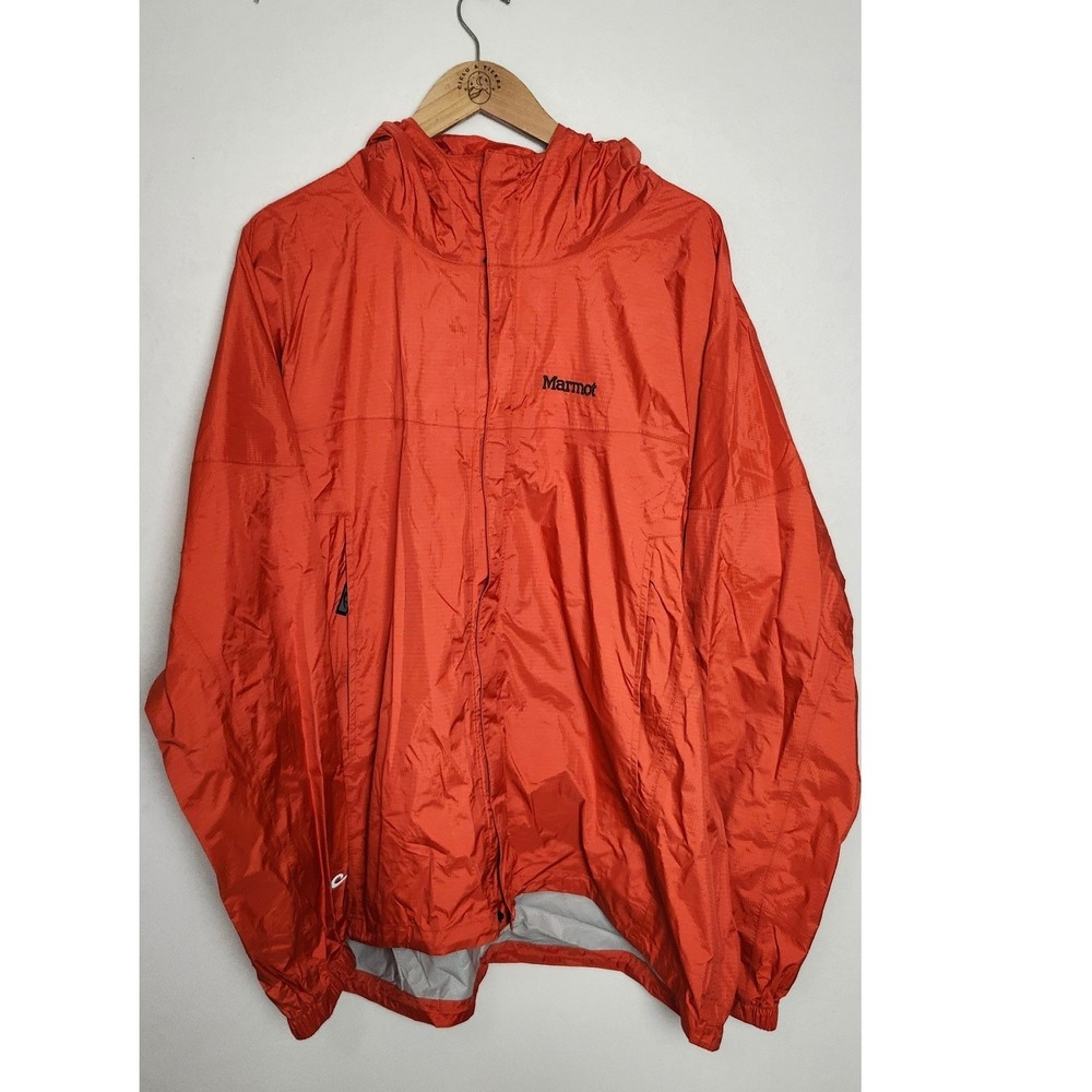 Marmot Precip Eco Jacket Mens XXL Cayenne Orange Red Waterproof Rain Shell 5491